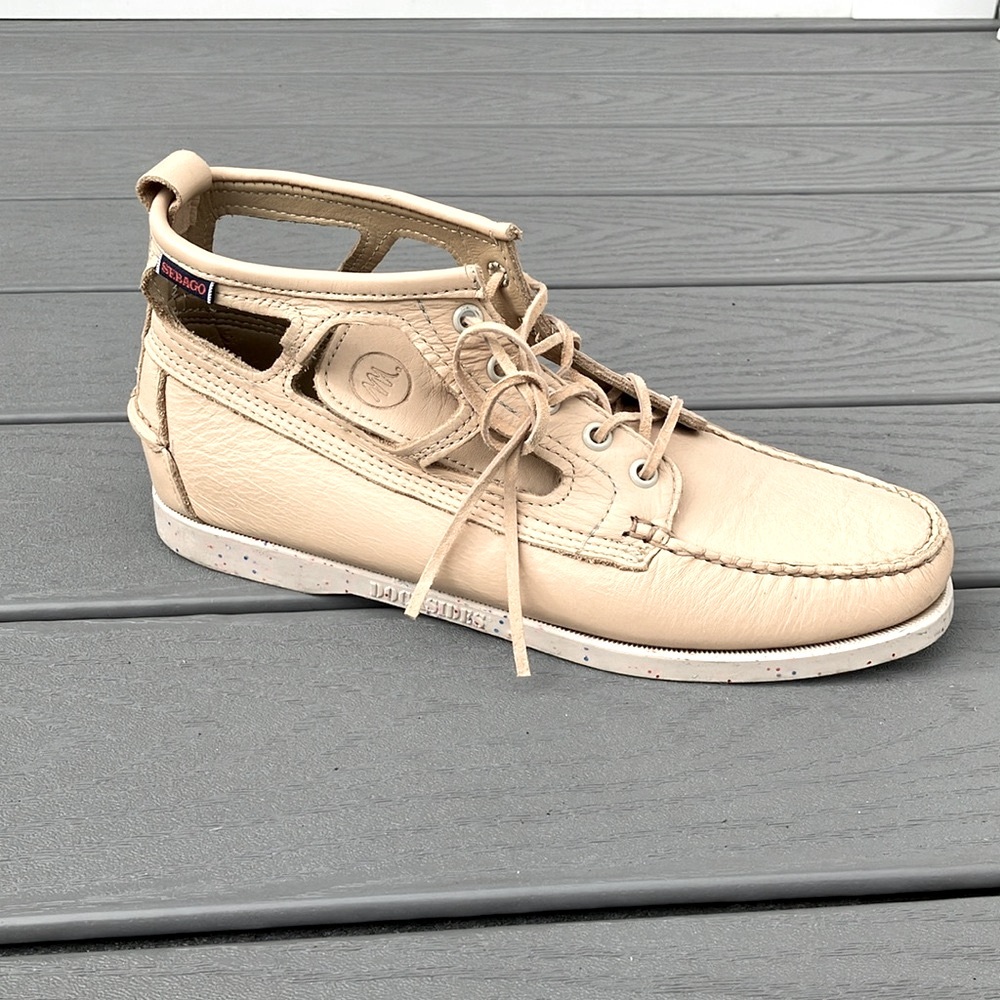 Sebago Dockside Women’s Boat Ankle Shoes Light Beige Size 11